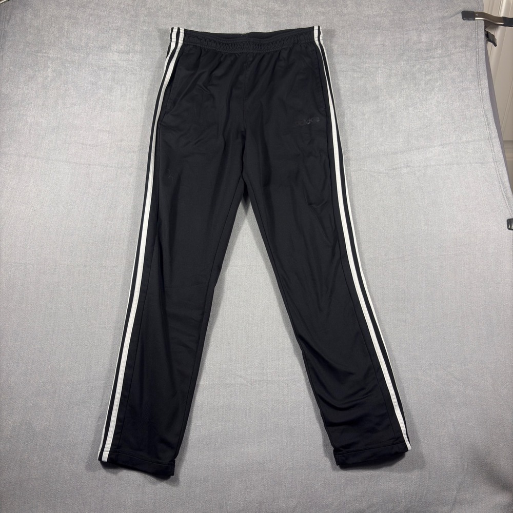 Adidas Mens Essentials 3-Stripes Track Pants Black White Large Joggers
